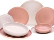 CreaTable Tafelservice Uno (8-tlg), 2 Personen, Steinzeug, seidenmatte Glasur