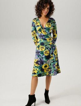 Aniston CASUAL Jerseykleid mit V-Ausschnitt in Wickel-Optik