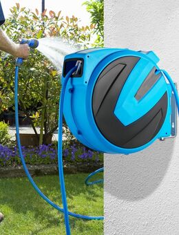 Schlauchtrommel 30m 180° Schwenkbar Wand-Schlauchbox mit automatisches Aufrollen und Wandhalterung für Garten Starter Set - Wuppertal
