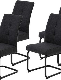 HELA Freischwinger Freischwinger TOLEDO mit Komfortsitz, gepolstert, Bezug Microfaser (Set, 4 St), Esszimmerstuhl, pflegeleicht, Vierkantrohrgestell pulverbeschichtet