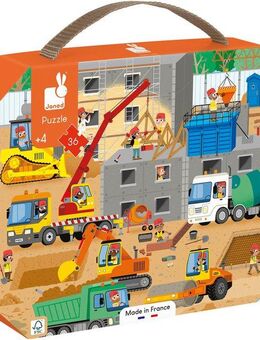 Janod Puzzle Baustelle, 36 Puzzleteile, FSC® - schützt Wald