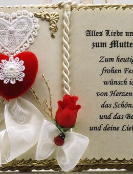 Wunderschönes, handgefertigtes Muttertags-Dekobuch mit Samtherz - Pressath