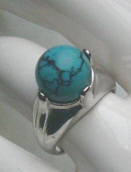 Ring, 925 Silber mit gefassten Türkisstein - Stemmen