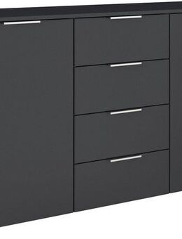 rauch Kombikommode Sideboard Schubladenkommode AGORDO mit Dekor- oder Hochglanzfront (in zwei Griff-Farben, Breite 120 cm inkl. Soft-Close-Funktion), vier große Schubladen, mit insgesamt 4 Einlegeböden MADE IN GERMANY
