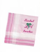 Taschentuch Herz Tauben Namen gestickt auf bunten Taschentüchern in 70182