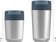 Joseph Joseph Coffee-to-go-Becher Sipp™ Steel, Edelstahl, (Reisebecher) mit Klappdeckel, auslaufsicher, vakuumisoliert, 454 ml