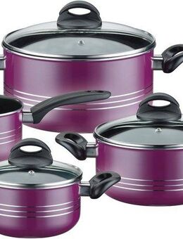 GSW Topf-Set Milano color, Aluminium, Leichtmetall-Legierung (Set, 7-tlg., je 1 Kochtopf Ø 16/20/24 cm, 1x Stielkasserolle Ø 16 cm), extra starker FerroTherm®Boden, Induktion