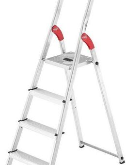 Hailo Stehleiter L60 StandardLine, Alu-Sicherheits-Stehleiter 4 Stufen
