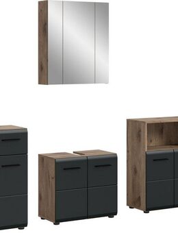 INOSIGN Badmöbel-Set FLORENZ, TOPSELLER!, 4-teilige Badkombination, hochwertige MDF-Front, (Set, 4-St., Unterschrank, Waschbeckenunterschrank, Spiegelschrank, Midischrank), Bad-Kombination, Bad-Möbel, Badezimmer, Kombination, Kombi