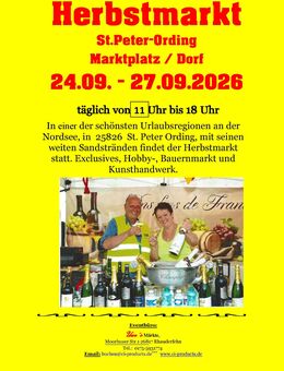 St.Peter-Ording Herbstmarkt Kunsthandwerker- und Bauernmarkt 2026 - Sankt Peter-Ording