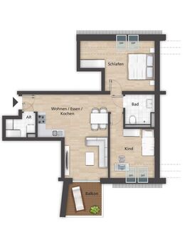 3-Zimmer-Neubauwohnung im Erstbezug mit Balkon - Stilvoll, modern! - Bamberg