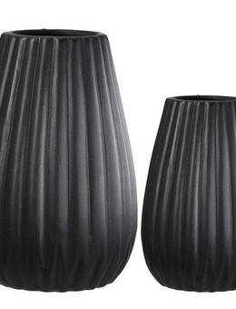 Casablanca by Gilde Tischvase 2tlg. Set Vase Piega schwarz H.17 cm (1 St)