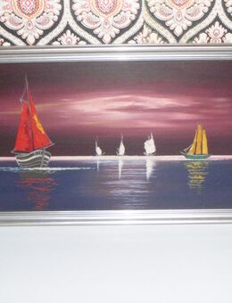 Stimmungsvolles Segel-Gemälde bei Sonnenuntergang 87 x 48cm - Fulda