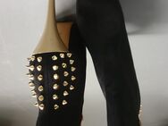 Extravagante Halb-Stiefel schwarz/Gold Glitzer Gr.37 NEU! - Oering