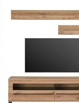 INOSIGN Wohnwand Cantara, moderne Anbauwand, Wohnzimmer-Set, in Eiche Evoke oder Weiß, (Set), enthält eine Vitrine, ein Lowboard und zwei Wandboards