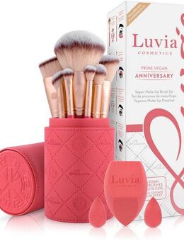 Luvia Cosmetics Puderpinsel Prime Vegan Anniversary - Brush Set, 10 tlg., Vielseitig für alle Make-up-Anwendungen.