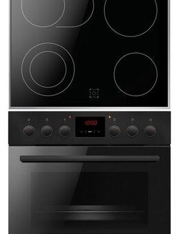 Amica Elektro-Herd-Set EHC 12921 SM, mit Backauszug, Ofen mit 11 Programmen und zweistufig ausziehbaren Backblechschienen.