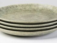 Gipfelstück Dessertteller Moos'n'Stein, (4 St), Scandi-Style, glänzende Reaktivglasur, jedes Stück ein Unikat