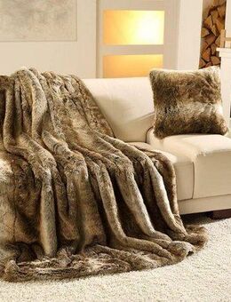 Wohndecke Braunbär Felloptik, Gözze, kuschelig warm, Kuscheldecke