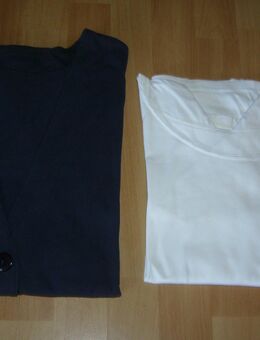 Damen Shirt Jacke - Dunkelblau - Shirt - weiß - XL - Hagermarsch