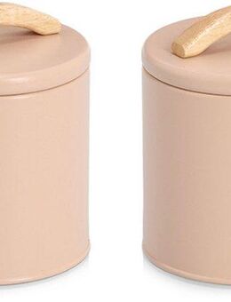 Zeller Present Vorratsdose m. Gummibaumgriff, 2-tlg., Holz, Metall, (Set, 2-tlg), pflegeleicht, 1400 ml