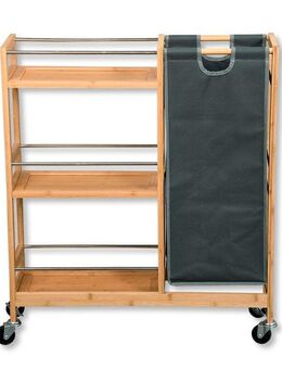 KESPER® Küchenwagen Nischenwagen mit Flaschensammler, Bambus