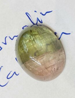 TURMALIN CABOCHON grün rosa 28,08 ct Brasilien mit leichtem Katzenaugeneffekt - Köln