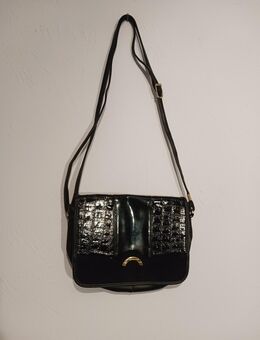 Cocktail Schulter Tasche schwarz gold klein lange Träger 20x15x6 cm - Essen