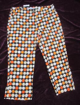 NEU mit ETIKETT * Polka Dots * Punkte * Tupfen * Retro Style * Dreiviertel * 7/8 * Capri * Hose "LAURA BIAGOTTI" Gr. 34- 36/ XS- S * mandarin * orange * schwarz * hell- gelb * weiß * - Riedlingen