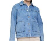 Cartoon Jackenblazer Cartoon Jeansjacke mit aufgesetzten Taschen Taschen