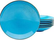 CreaTable Suppenteller Essteller NATURE COLLECTION, (6 St), Teller Set für 6 Personen, Ø 22 cm, Steinzeug, tiefe Teller