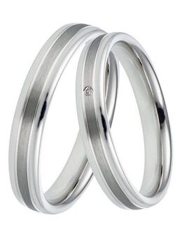 DOOSTI Trauring Schmuck Geschenk Silber 925 Trauring Ehering Partnerring LIEBE, Made in Germany, wahlweise mit oder ohne Brillant