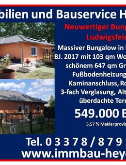 Attraktiver neuwertiger Winkelbungalow in Ludwigsfelde - Ludwigsfelde