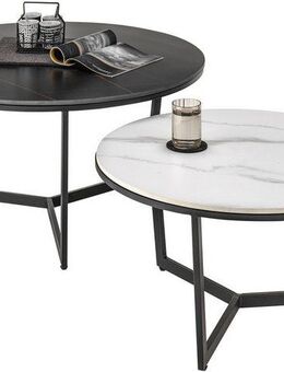 Stolkom Sp.z.o.o. Couchtisch Harper, 2-er Set Keramik, Tisch marmorisiert