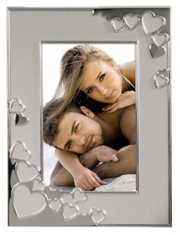 Hama Portraitrahmen Porträtrahmen "Cape Coral", Silber, 13 x 18 cm, Porträt-Bilderrahmen