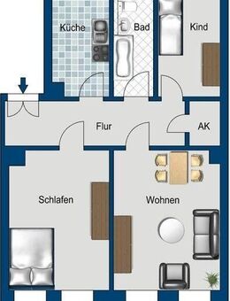 Frisch sanierte 3 Raum Wohnung zu vermieten - Leipzig