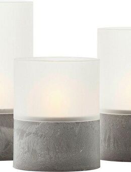 Brilliant Außen-Tischleuchte Bougie, Timerfunktion, LED fest integriert, Extra-Warmweiß, LED-Kerzen 3er-Set, Timer, Höhe 10/12,5/15 cm, Ø 8 cm