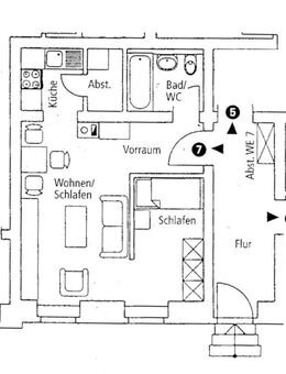 1,5-Raumwhg. mit EBK und Stpl. in historischem Villenviertel, Leerstehend. - Glauchau