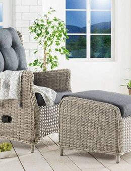 Destiny Gartenlounge-Set CASA RELAX CASA, (4-tlg., 1x Sessel, 1x Fußhocker, inkl. Auflagen), Aluminium, Polyrattan