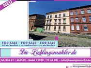 teilmod.-bed. 3 FH im Stadtvillenstil mit ausbauf. DG, Zufahrt zum Grundstück, 2 Garagen, Büro- u. Gewerbe-/ Lagerflächen sowie Gartenhaus - Mühlhausen (Thüringen)