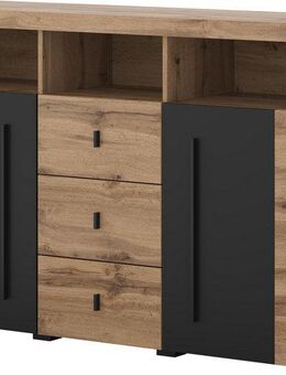 INOSIGN Sideboard Roger,Breite 132cm, stilvolle Schrank, 2 Holztüren 3 Schubladen, Kommode mit viel Stauraum, Einlegeböden verstellbar