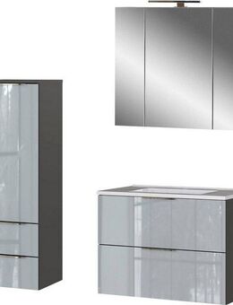 GERMANIA Badmöbel-Set Oakland, (3-St), inkl. WT-Unterschrank, Spiegelschrank und Mediumschrank