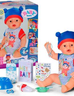 Baby Born Babypuppe Jonas, 43 cm (Set, 11-tlg), mit 10 lebensechten Funktionen