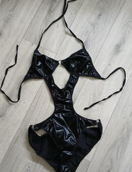Monokini Badeanzug Body Wetlook Lack Schwarz M 38 - Kiel Wik