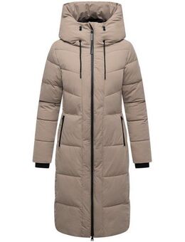 Navahoo Steppmantel Schokokuss XIV Warmer Damen gesteppter Wintermantel mit Kapuze