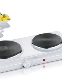 Severin Doppelkochplatte DK 1042, 2 unabhängige Kochplatten, Kontrollleuchte, hitzebeständige Lackierung