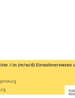 Sachbearbeiter /-in (m/w/d) Einwohnerwesen und Wahlen - Regensburg