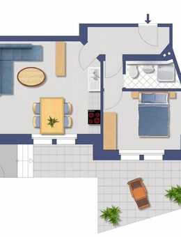 Einzigartige Gelegenheit- Steuern sparen 55% Denkmal Afa- 2 Zi Terrassenwhg. in historischem Neugotik Ensemble in Bestlage Wü- Sanderau - Würzburg