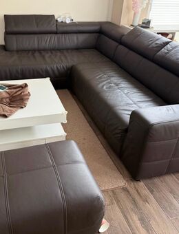 Echt Leder Ecksofa mit Hocker - Wandlitz