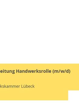Abteilungsleitung Handwerksrolle (w/m/d) - Lübeck